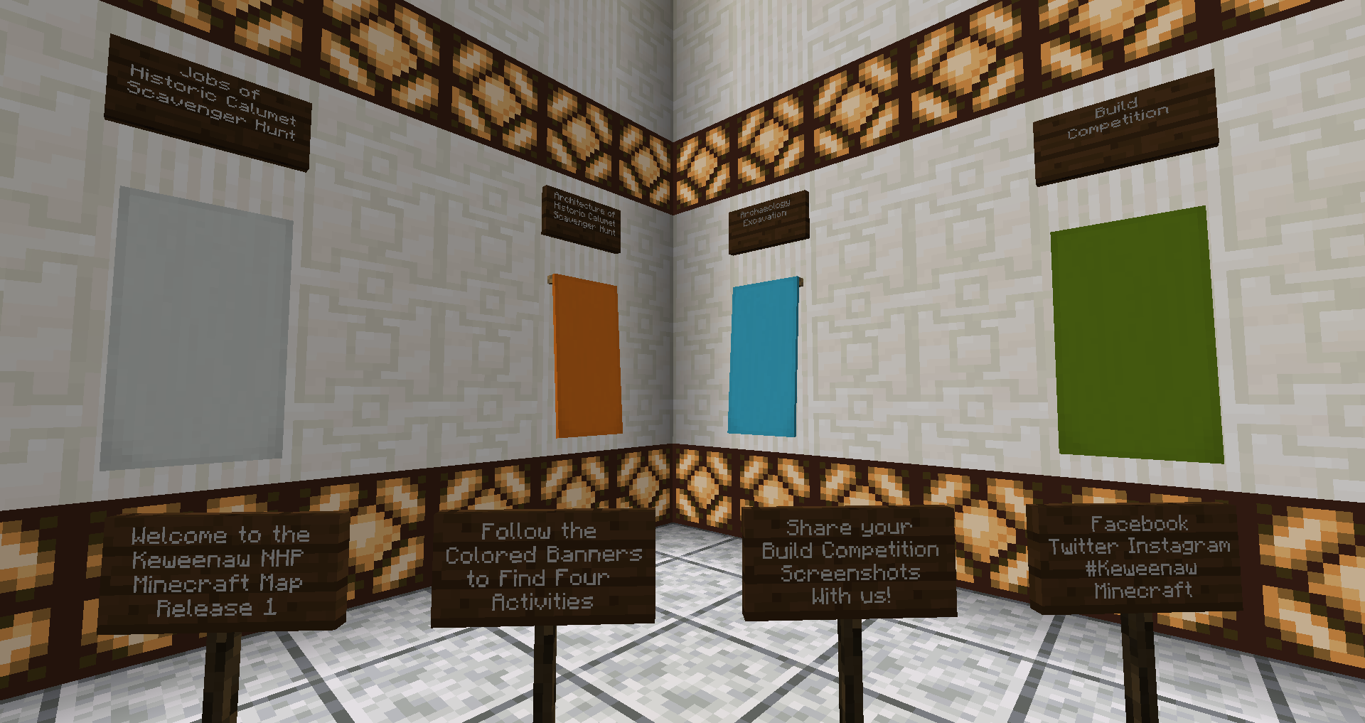 Minecraft welcome room for Map Release 1