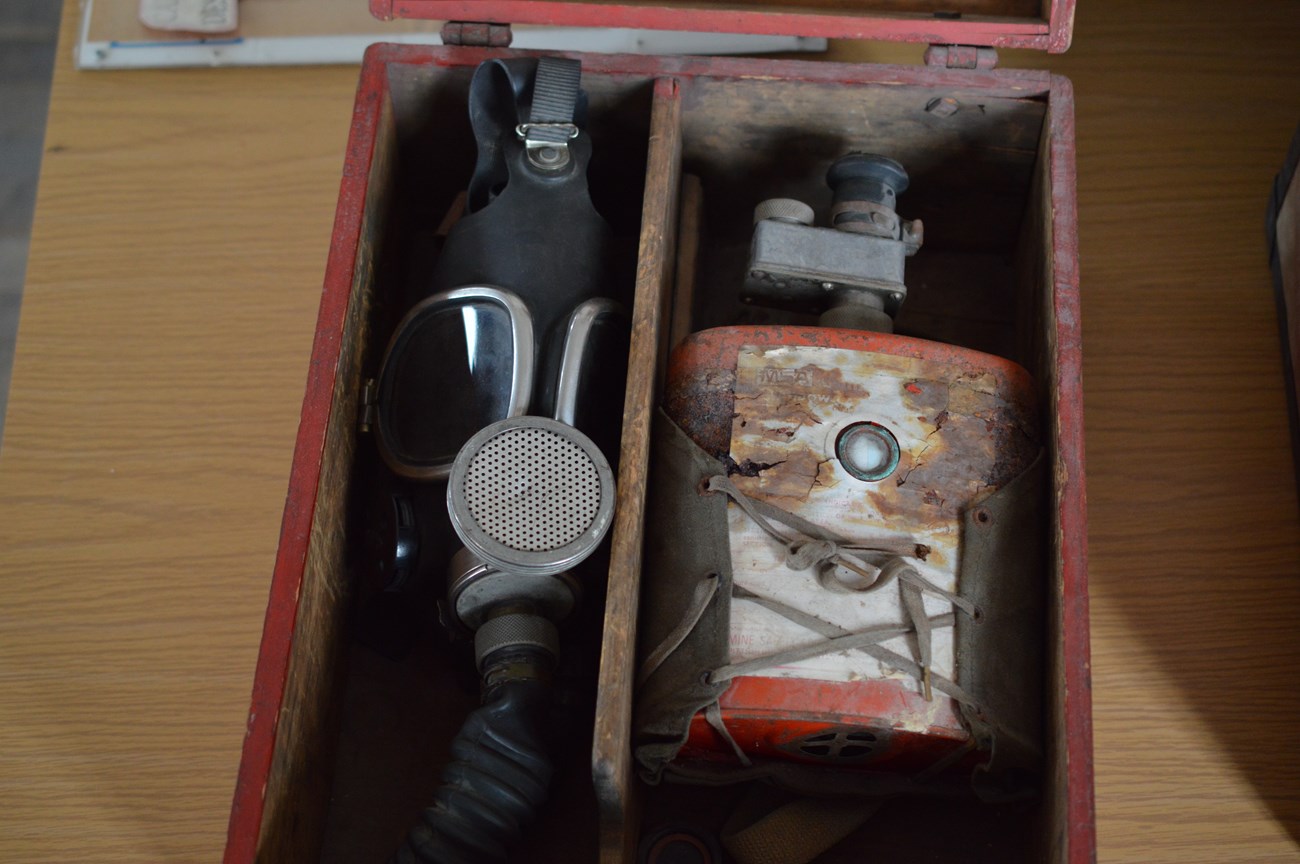 This is a smoke mask that allowed firefighters to go into buildings
