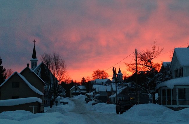 Winter sunset in Hubbell