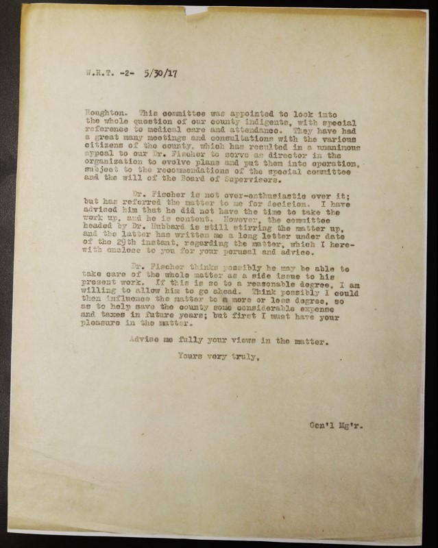 A historic document from the MTU Archives.