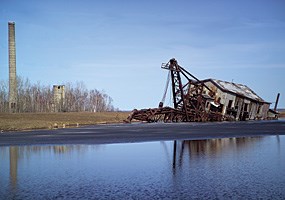 Both C&H and Quincy mining companies used the dredge to reclaim copper from stamp sands dumped into Torch Lake. It was abandoned when Quincy closed.