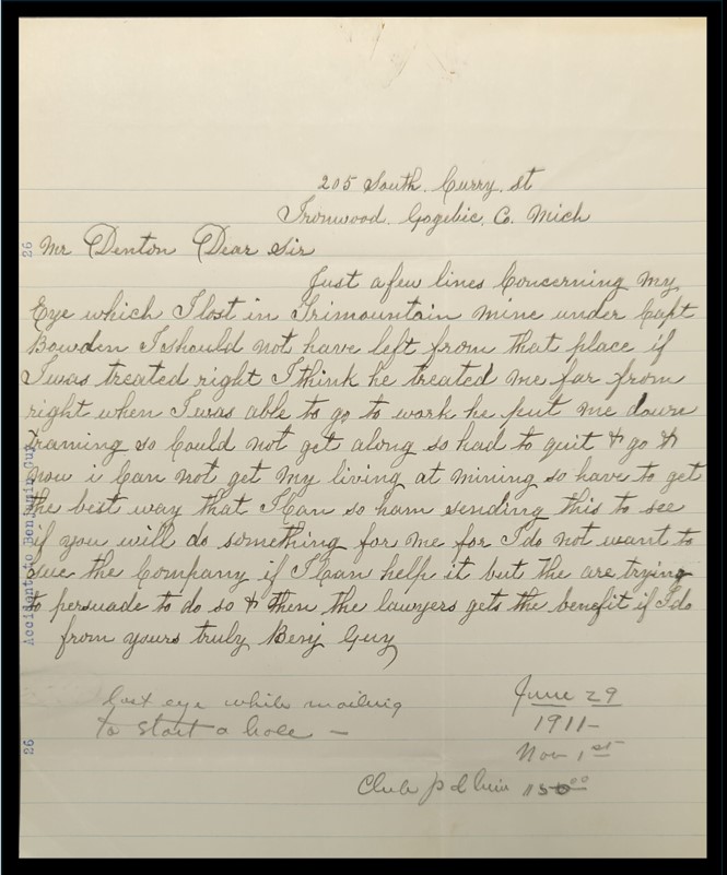 A historic document from the MTU Archives.