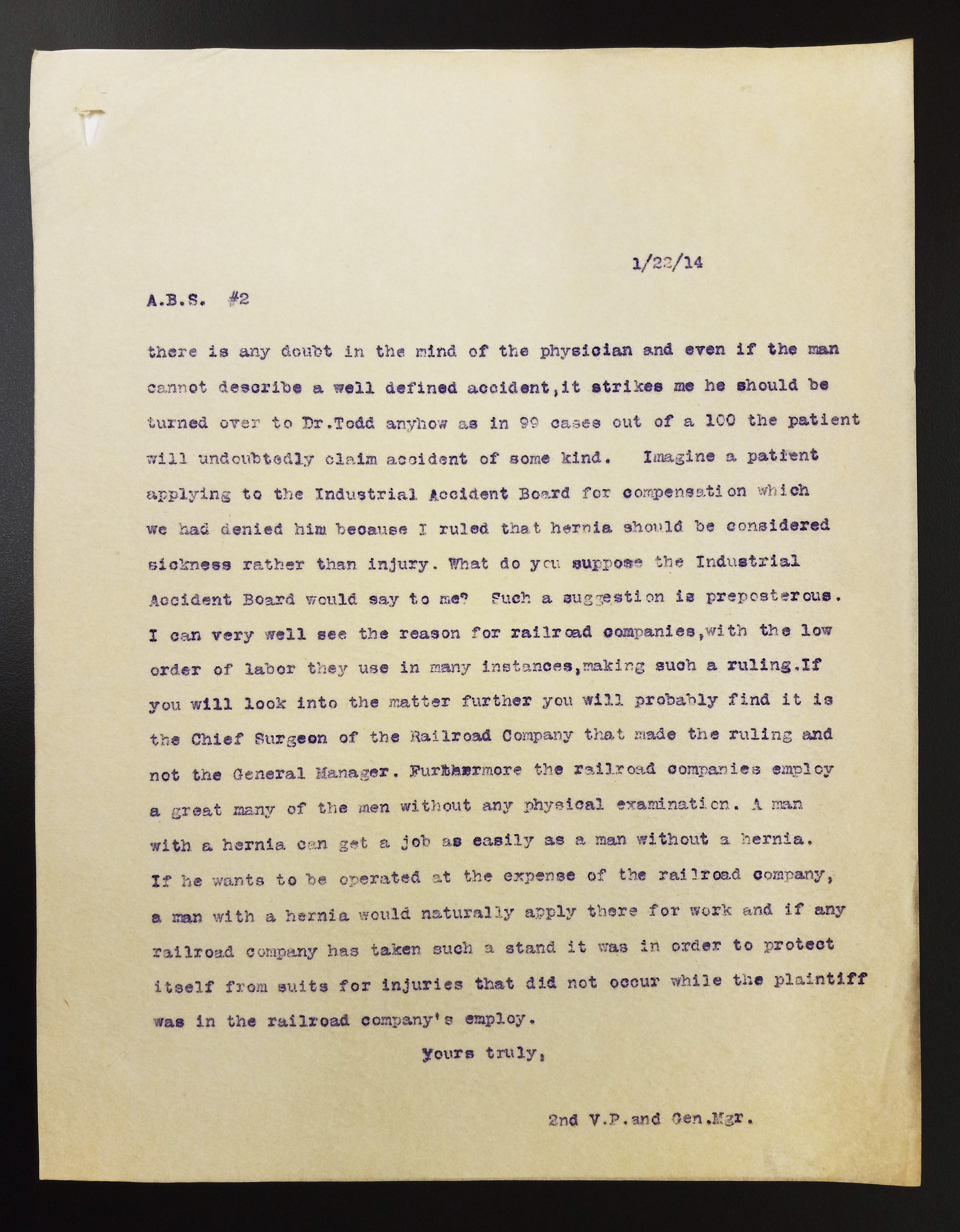 A historic document from the MTU Archives.