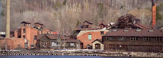 Ruins of the Quincy Smelter are located on Portage Lake across from the Houghton waterfront. Ruins of the Quincy Smelter are located on Portage Lake across from the Houghton waterfront.