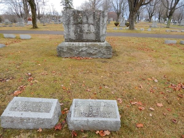 Grave markers in a cemetery.