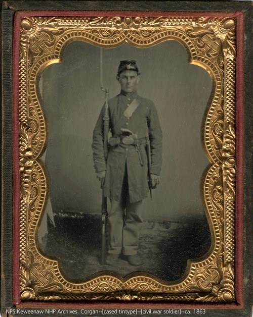 NPS Keweenaw NHP Archives  Corgan--[cased tintype]--[civil war soldier]--ca. 1863