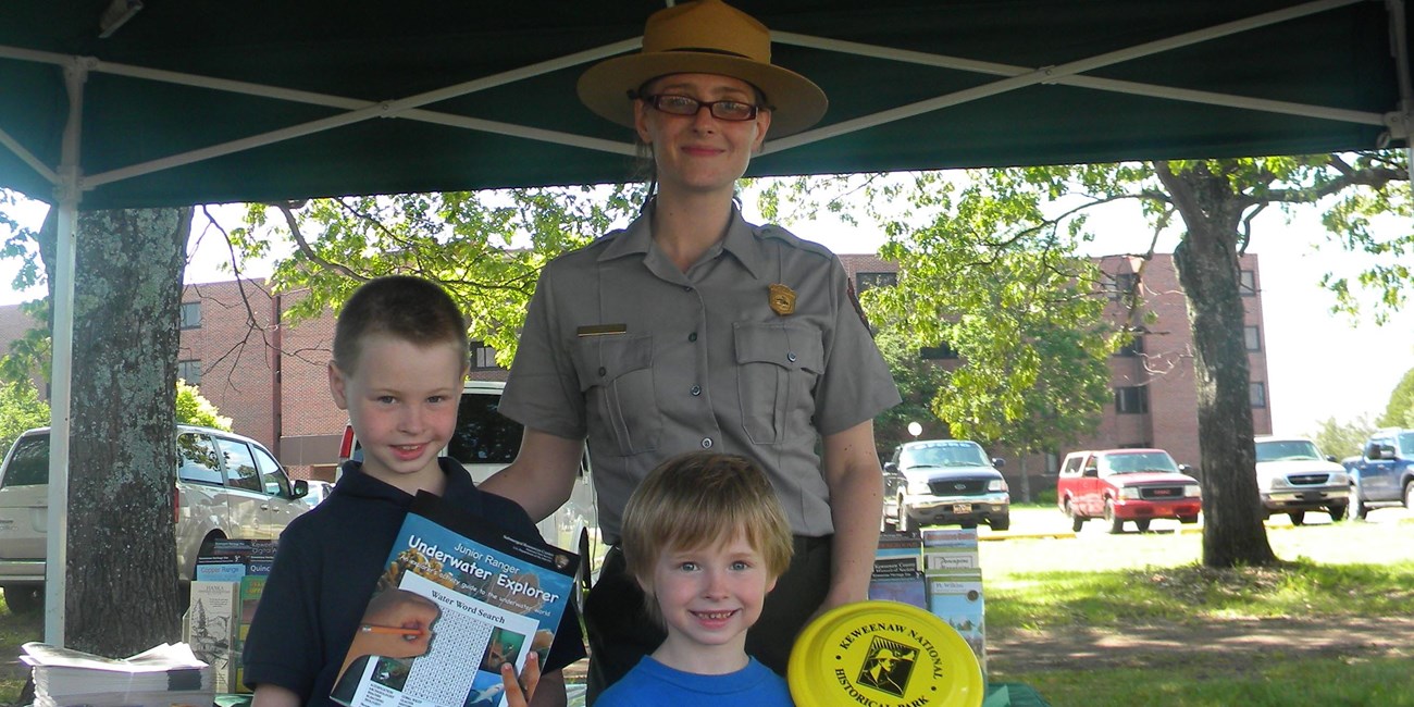 ranger with children