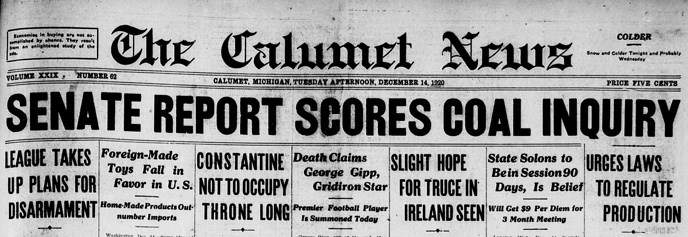 Calumet News from 1920