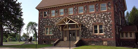 The former Calumet & Hecla Public Library now houses the park archives.