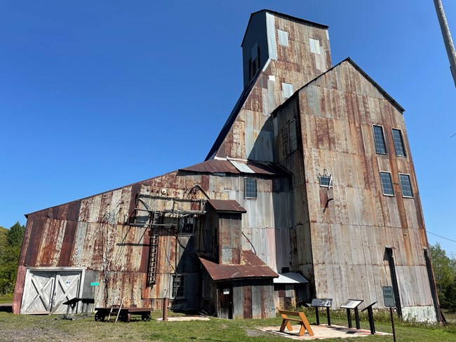 A large mining building.