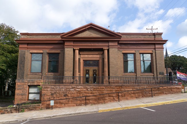 The Carnegie Museum in downtown Houghton.