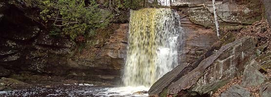 Hungarian Falls near Lake Linden has drawn visitors with its scenic setting through the ages.