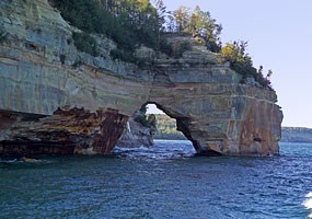 An arch along the Lake Superior shoreline in Pictured Rocks National Lakeshore. Click here to visit their website.