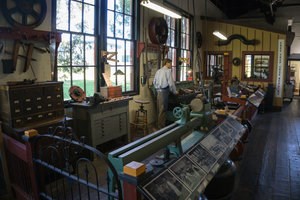 Exhibit showcasing work that past Calumet & Hecla employees would have done inside the Coppertown USA Museum building.