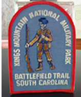 Blue Patch red outline, mountain man holding gun. Blue Patch red outline, mountain man holding gun.