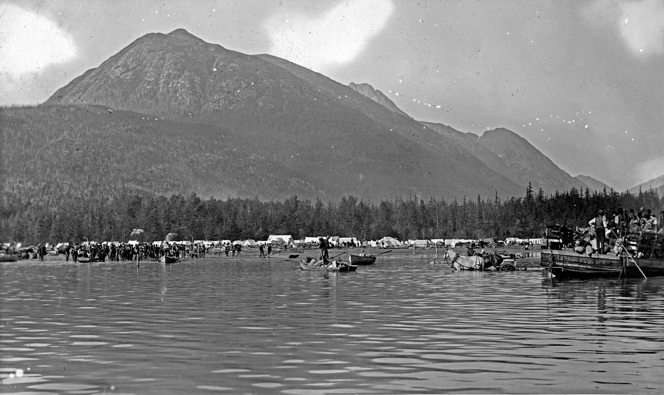a tent city on the waterfront
