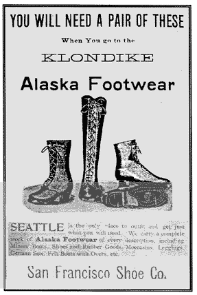 Historic advertisement for Alaskan footwear