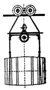 Hand drawing of historic tramway basket hanging on a cable