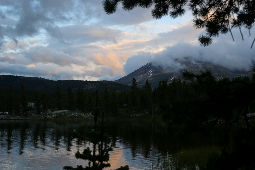 Sunset view over a lake