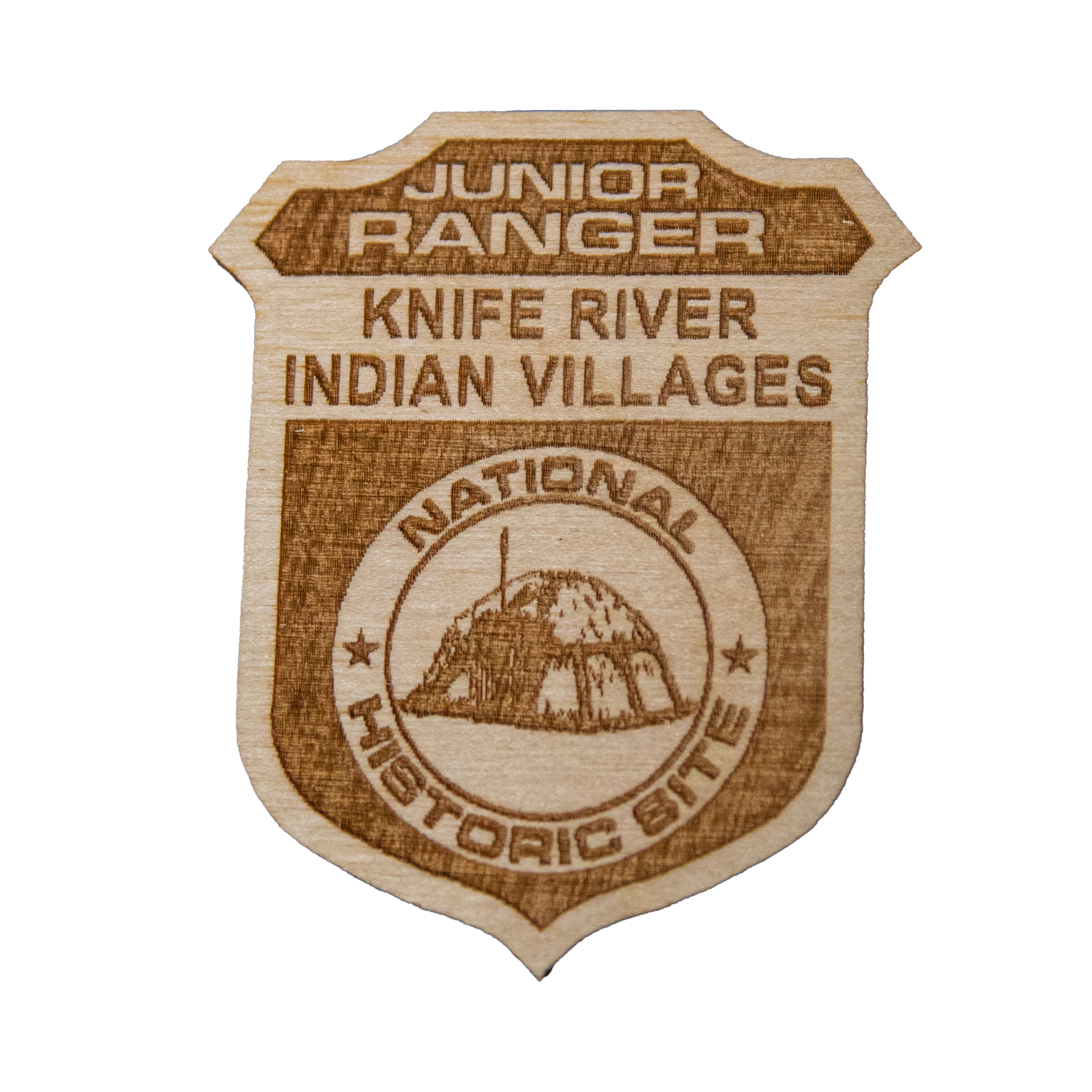 wooden badge