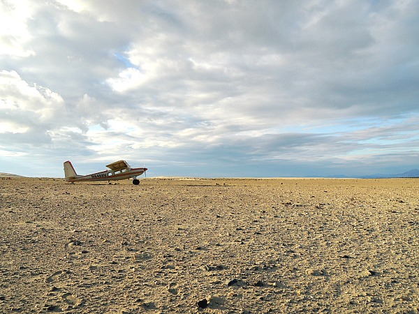 air plane on sand dunes