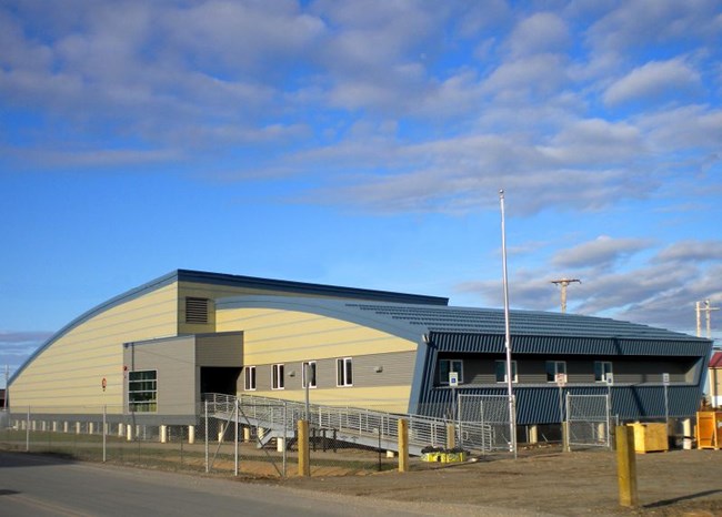 visitor center building and blue sky