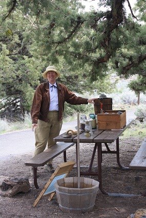 Volunteer portraying Polly Merrill, during annual Living History event