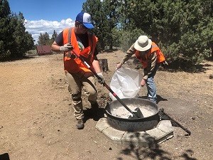 YCC clean a fire pit