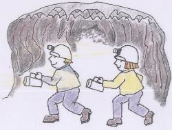 Caving with a friend Caving with a friend