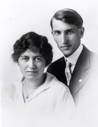 Black and white portrait-style photo of a man and woman Black and white portrait-style photo of a man and woman
