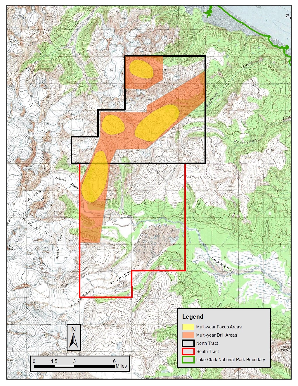 map image of Johnson Tract and the areas of the EA focus