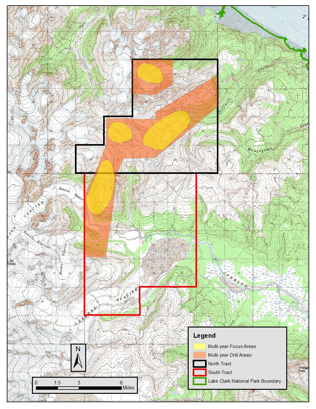 Johnson Tract Focus Areas map image of Johnson Tract and the areas of the EA focus