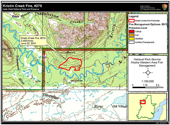 Updated map of Kristen Creek Fire Perimeter