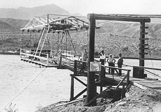 Historical view of the Cottonwood ferry