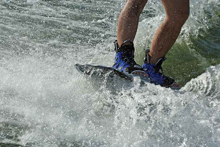 A wake boarder in Lake Mead