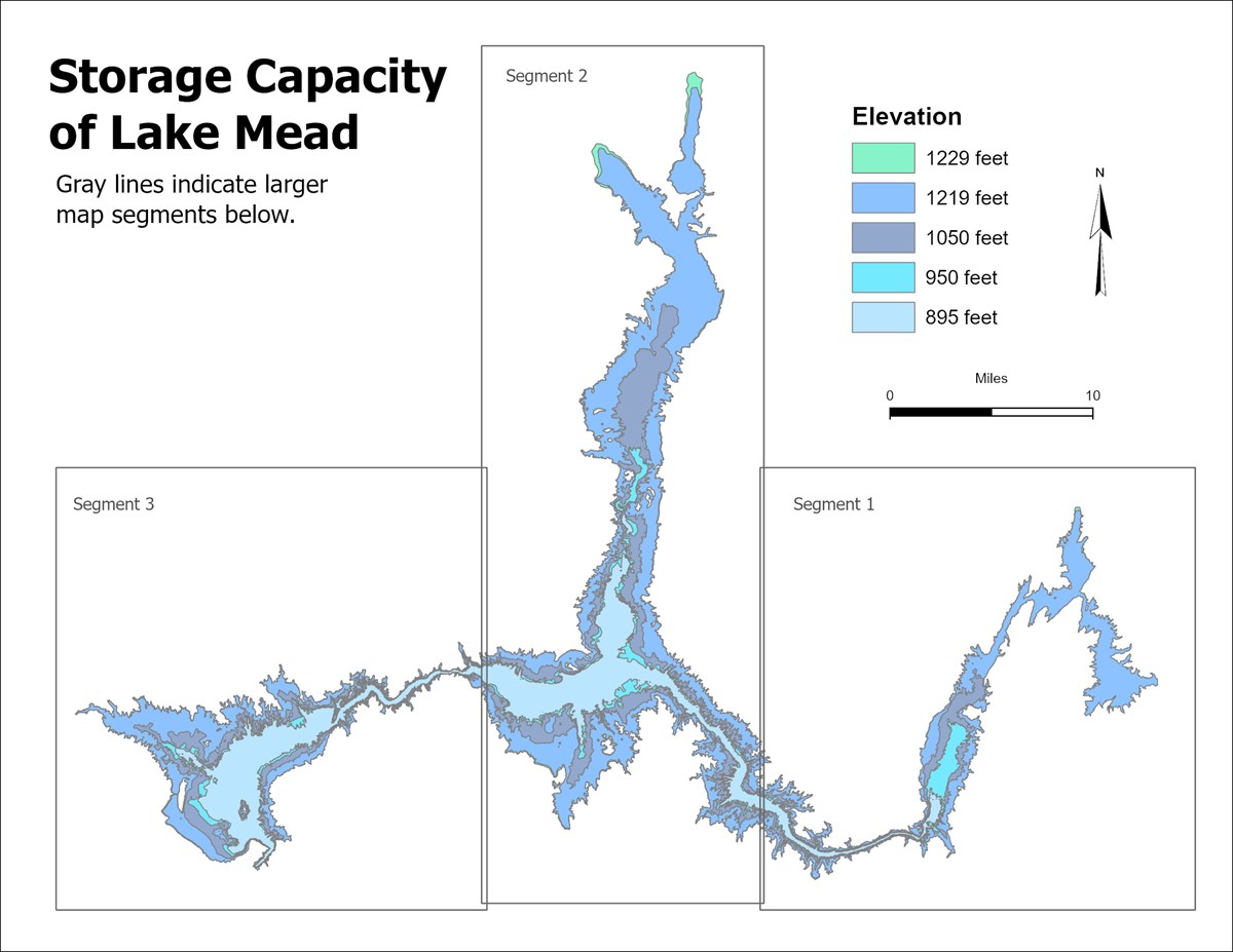 Storage Capacity of Lake Mead Overview Storage Capacity of Lake Mead Overview elevations from 895 to 1229 feet