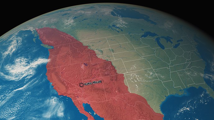 Map of North America, showing the mountain lion range. Permanent on the western side of Canada and the United States and covering all of Mexico.