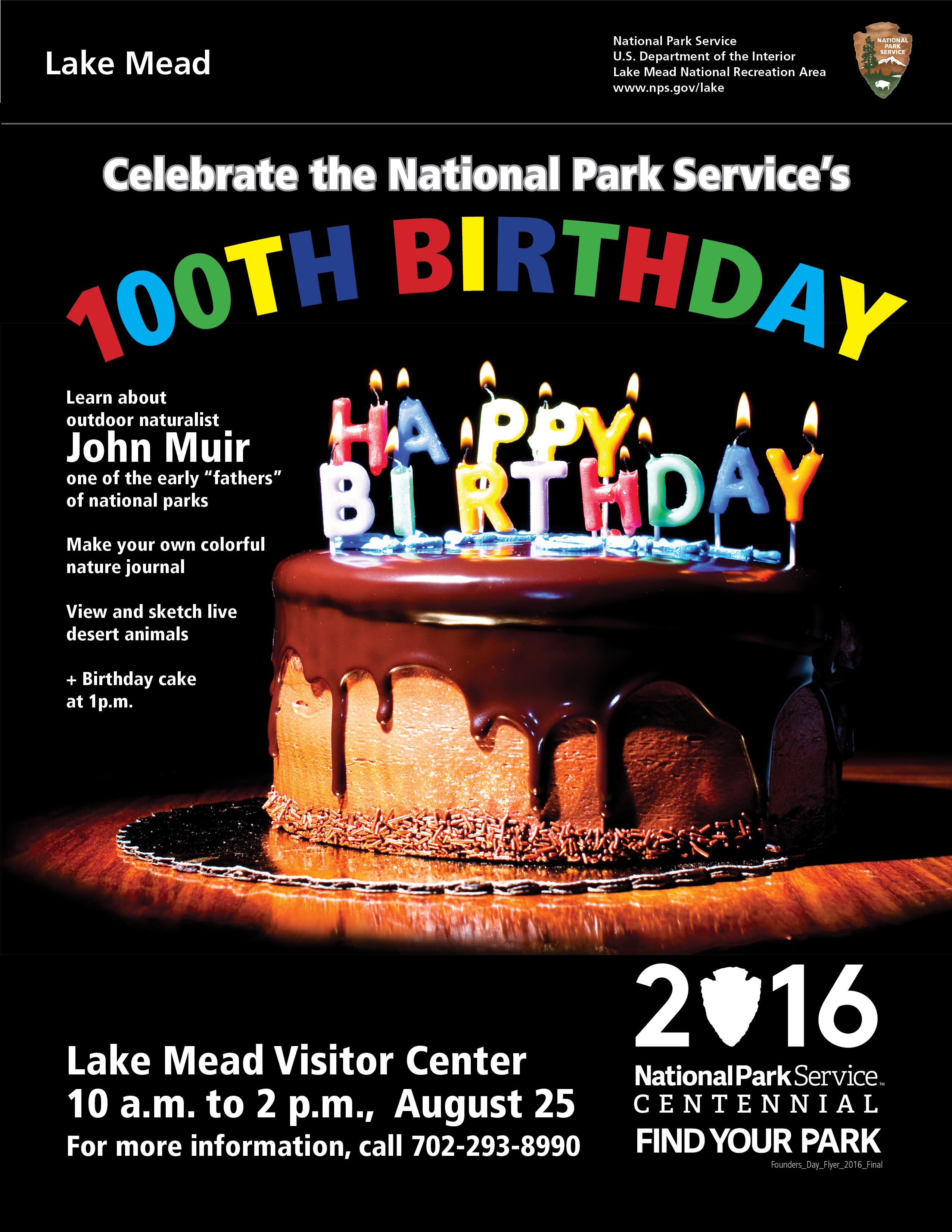 NATIONAL PARK SERVICE TURNS 100, AUG 25; LOCAL PARKS CELEBRATE Lake
