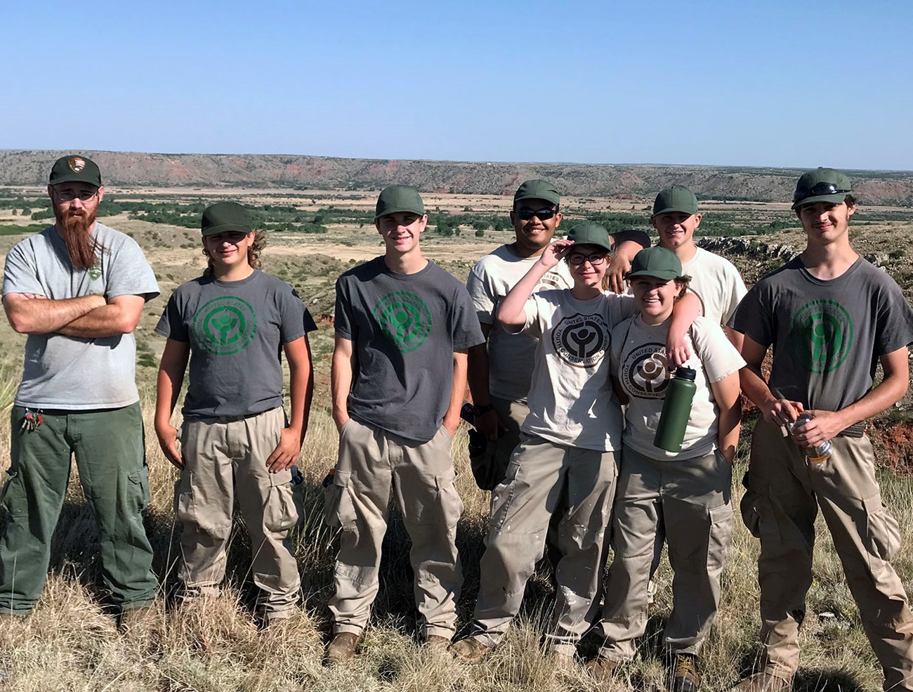 Members of the ACE crew at the Alibates Flint Quarries