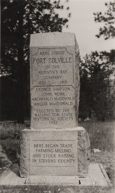 Historic Photograph of Fort Colvile Marker