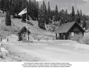 Historic black and white photo of Southwest Entrance Station Historic black and white photo of Southwest Entrance Station