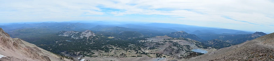 Lassen Peak panorama South View to the south from the top of Lassen Peak