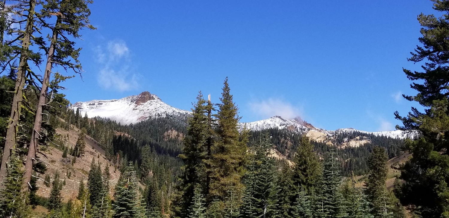 A view of a fresh dusting of snow on Mt. Diller and surrounding peaks.