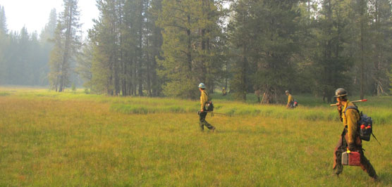 Firefighters scouting for spot fires
