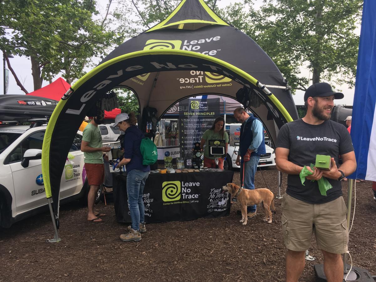 Hosts at the Leave No Trace Tent