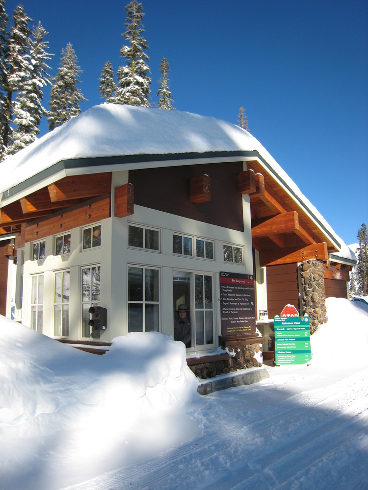 Snowbound buidling entrance