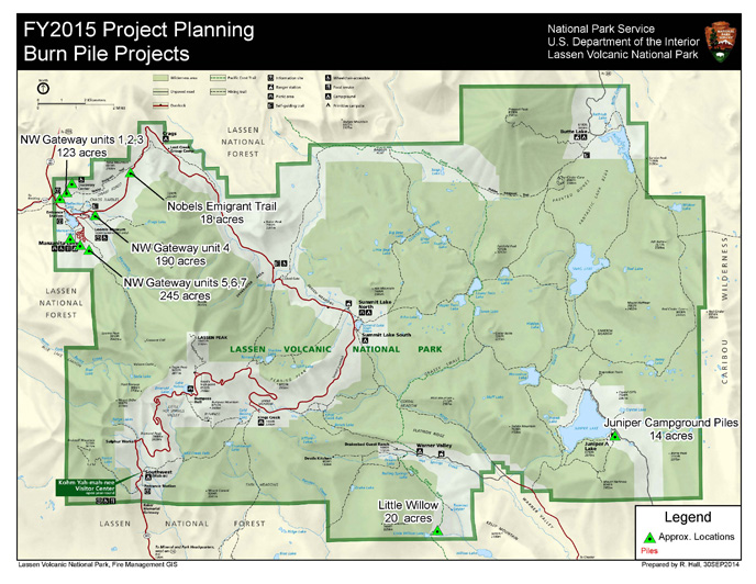 Map of fall pile burn projects
