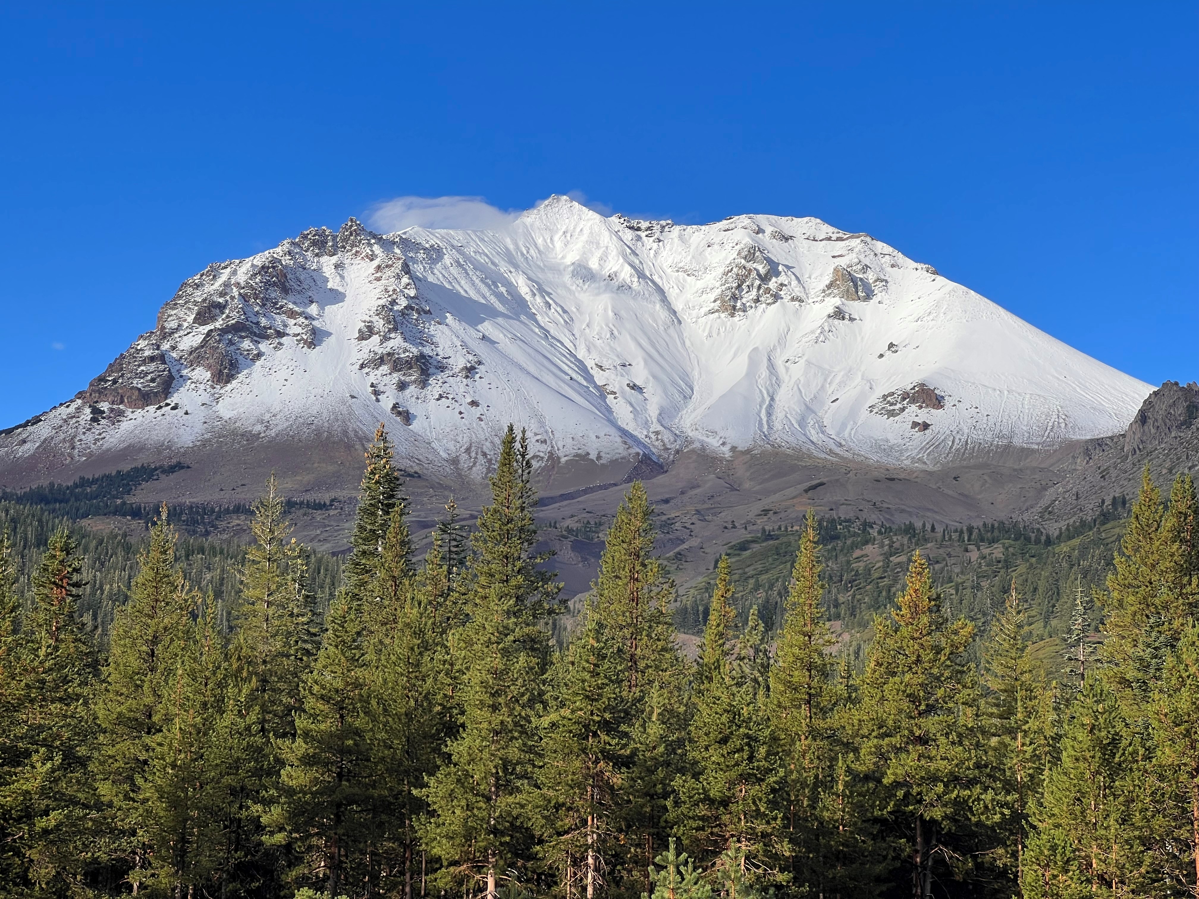 Lassen Peak with a fresh dusting of snow on 9/20/2022