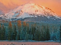 Sunset over Lassen Peak and Manzanita Lake Sunset over Lassen Peak and Manzanita Lake