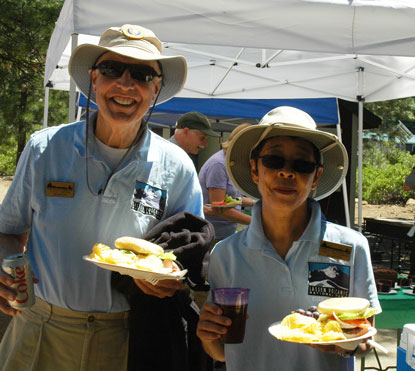 Volunteers Steve and Judy Gibson at the park volunteer appreciation barbecue. 